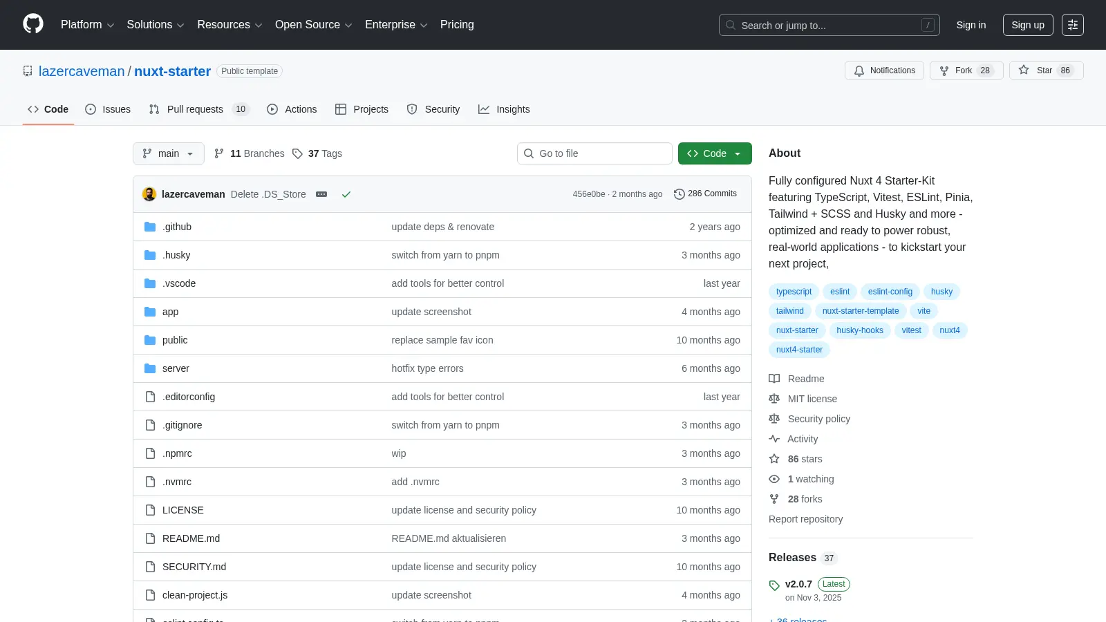 Nuxt Starter 2 screenshot