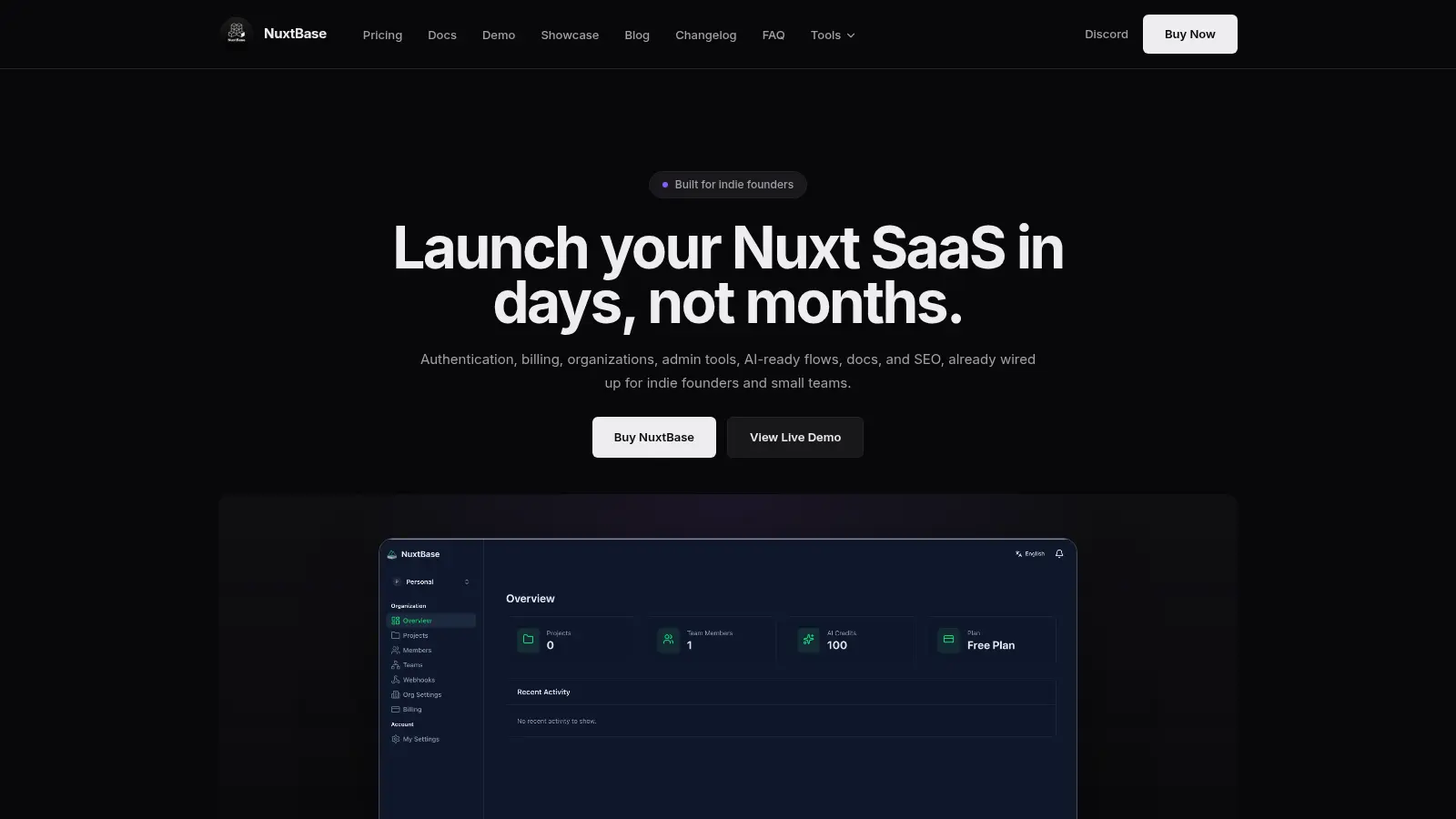 NuxtBase screenshot