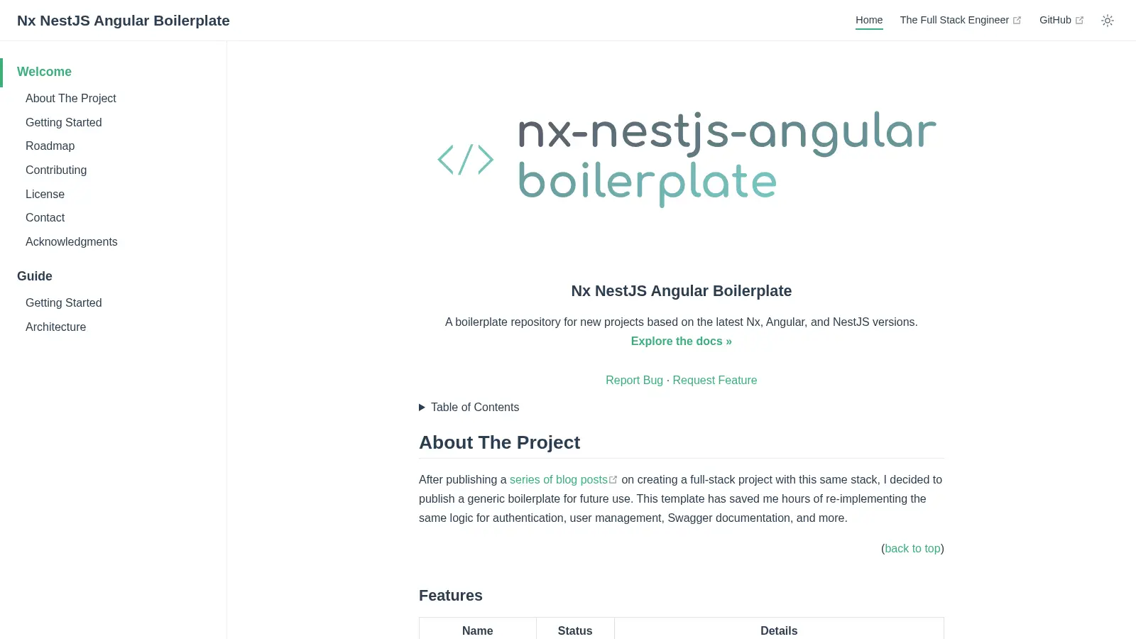 Nx Nestjs Angular Boilerplate screenshot