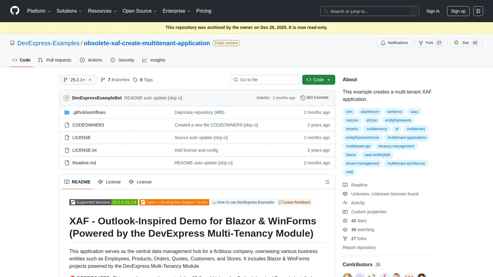 Obsolete Xaf Create Multitenant Application screenshot