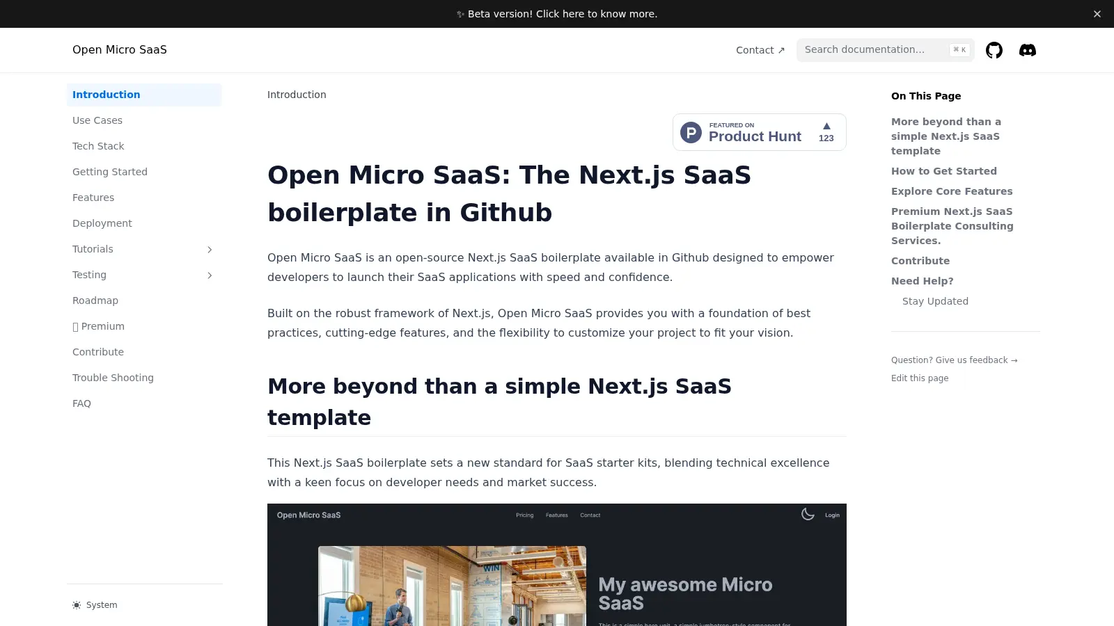 Open Micro Saas screenshot