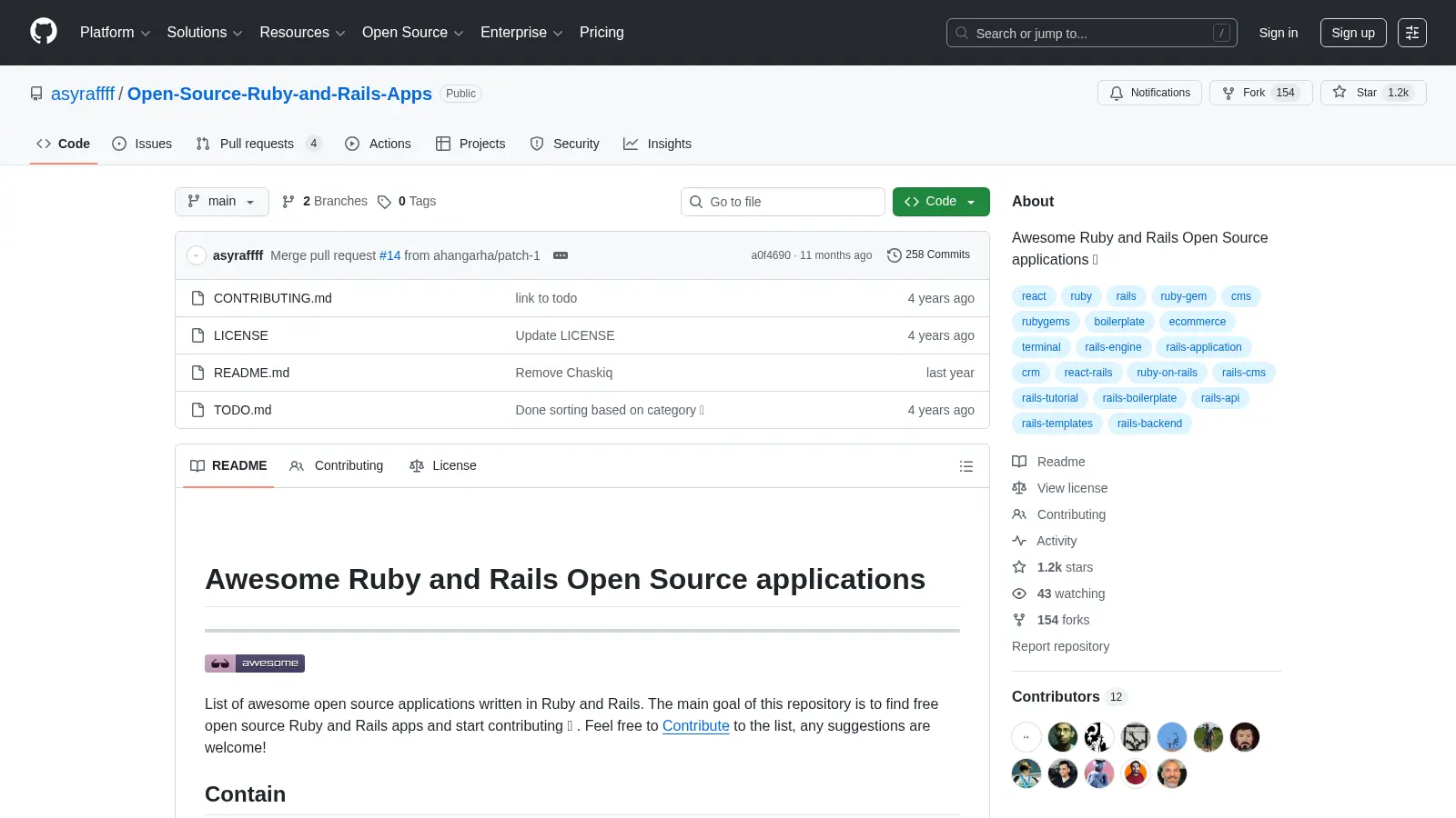 Open Source Ruby And Rails Apps screenshot