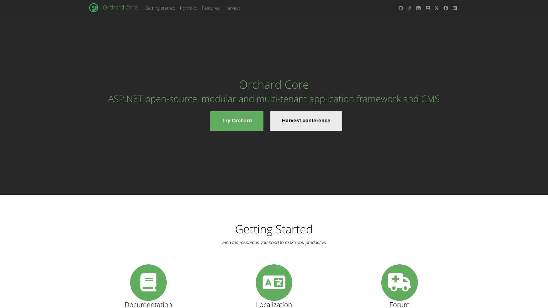 Orchard Core screenshot