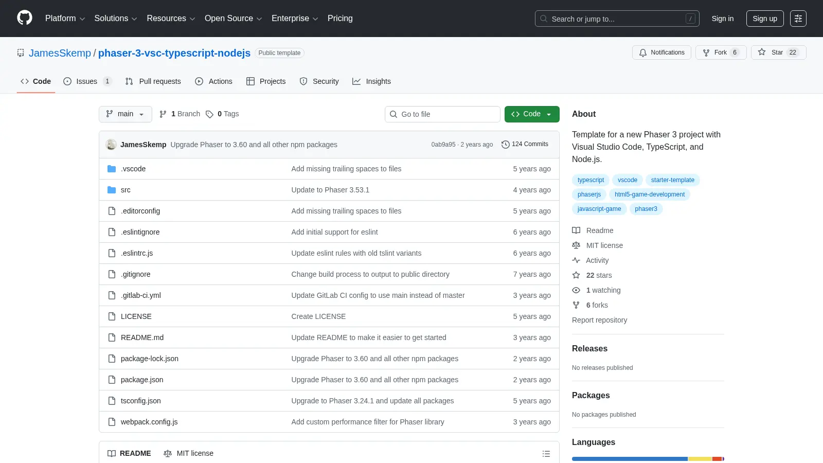 Phaser 3 Vsc Typescript Nodejs screenshot