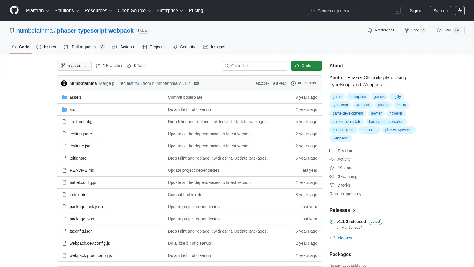 Phaser Typescript Webpack screenshot