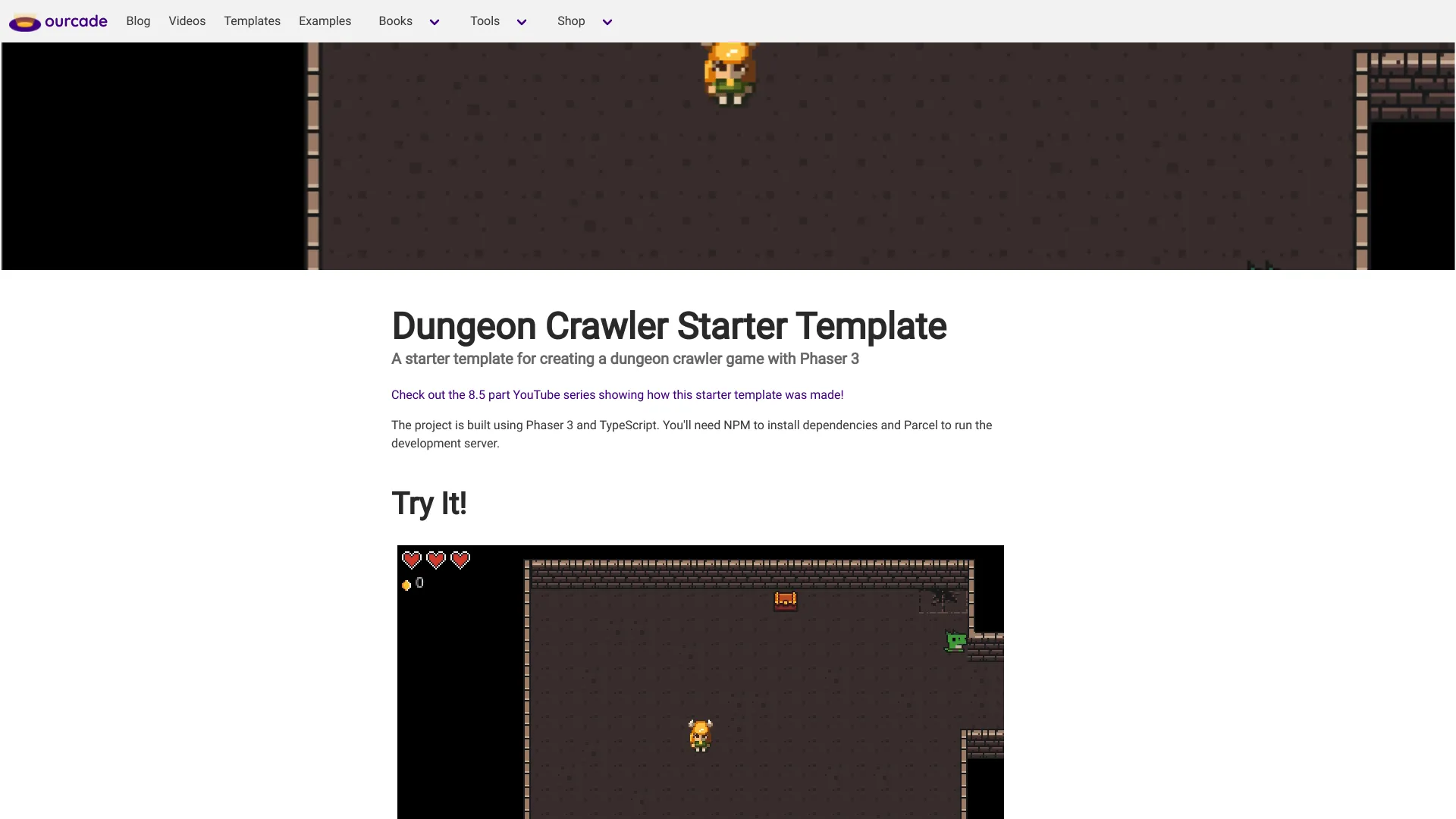 Phaser3 Dungeon Crawler Starter screenshot