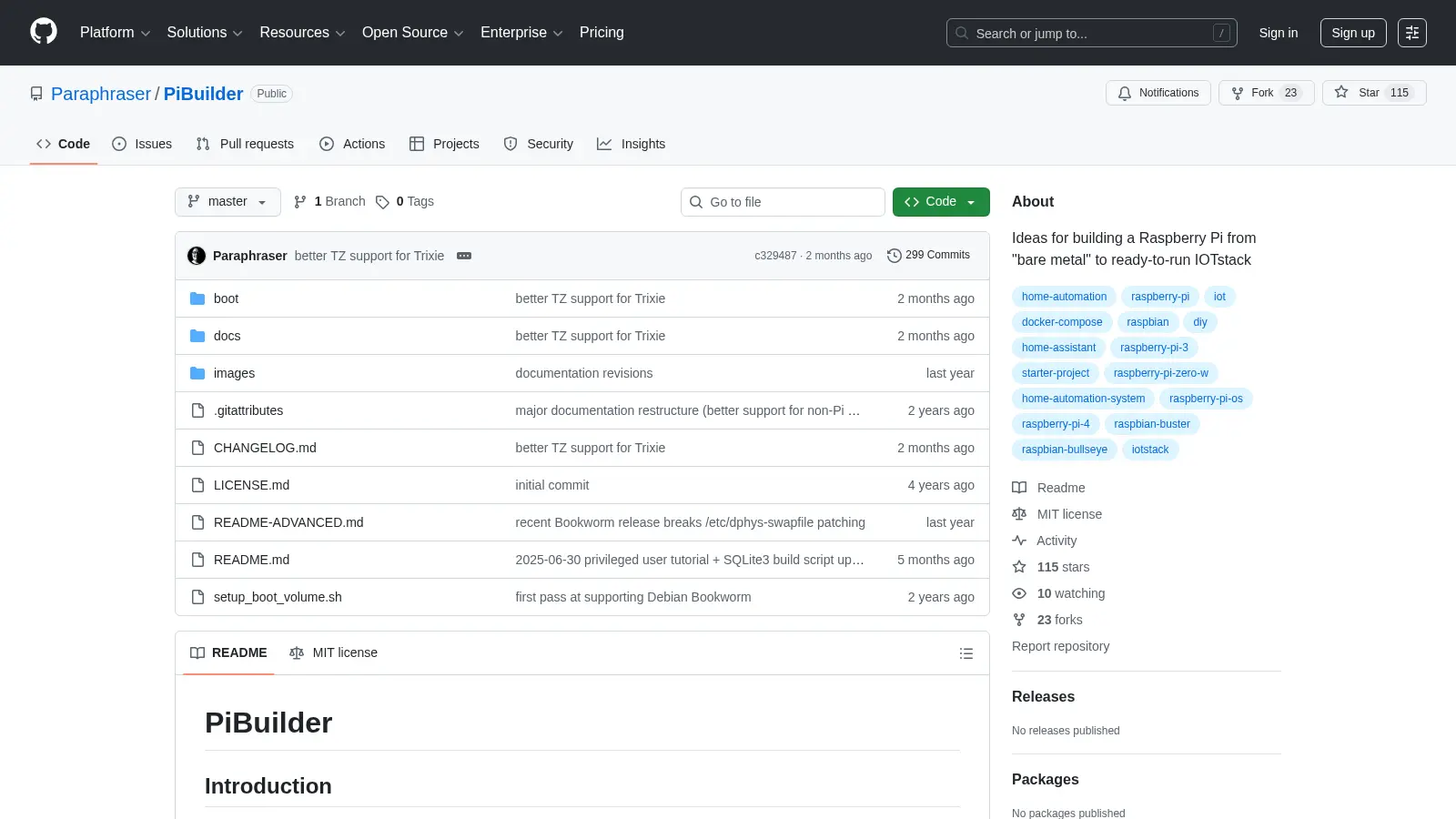 Pibuilder screenshot