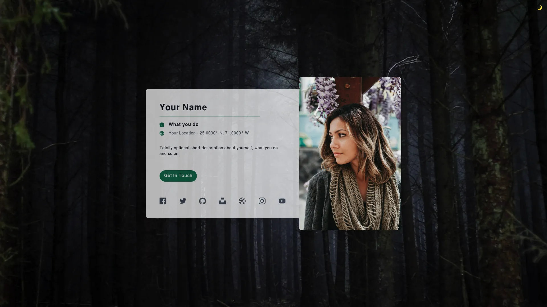 Profile Card screenshot