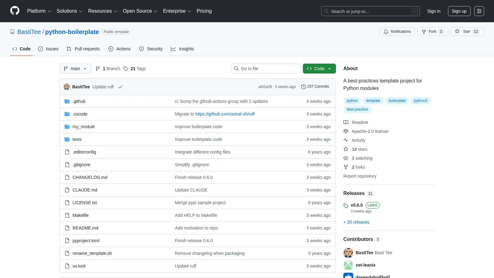 Python Boilerplate 2 screenshot