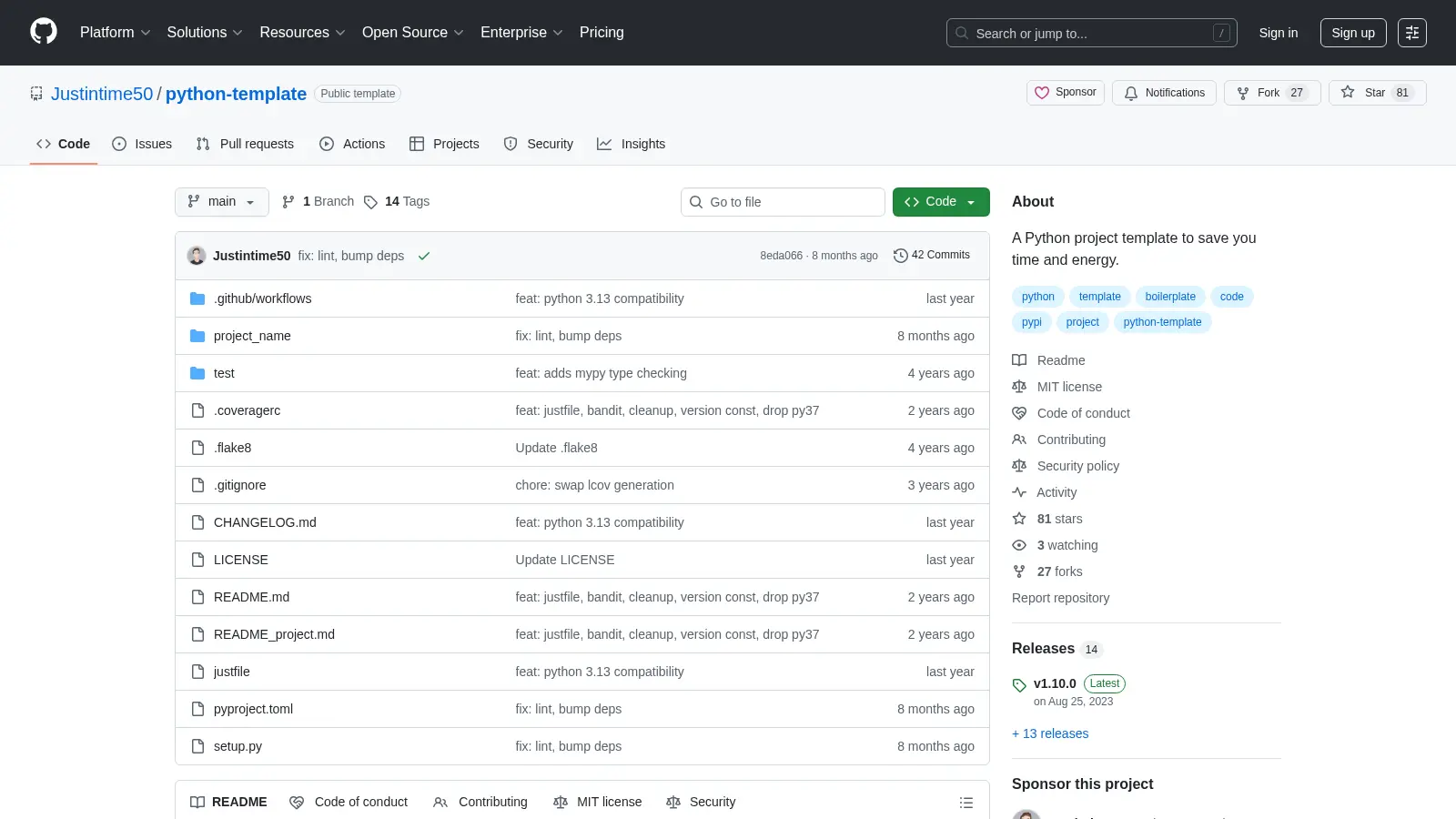 Python Template screenshot