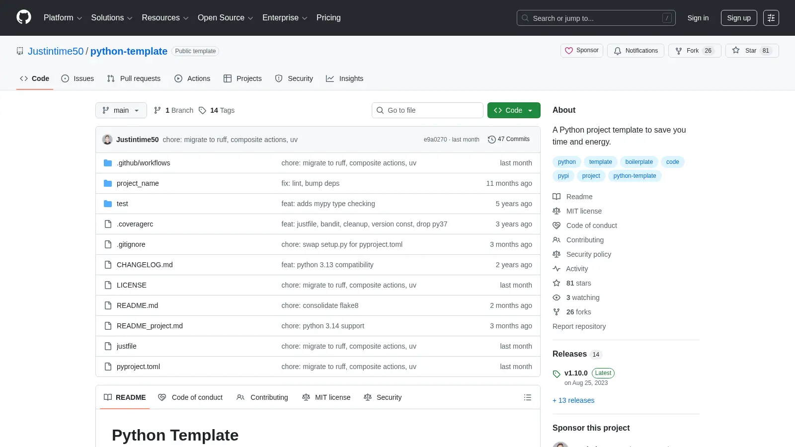 Python Template 2 screenshot