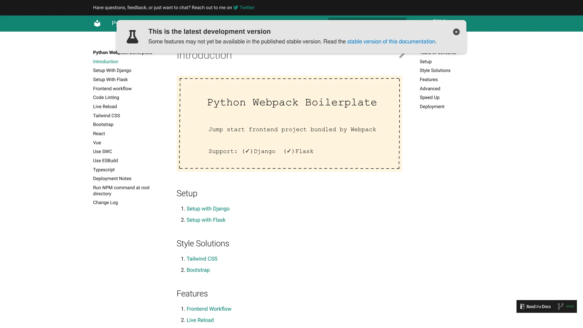 Python Webpack Boilerplate screenshot