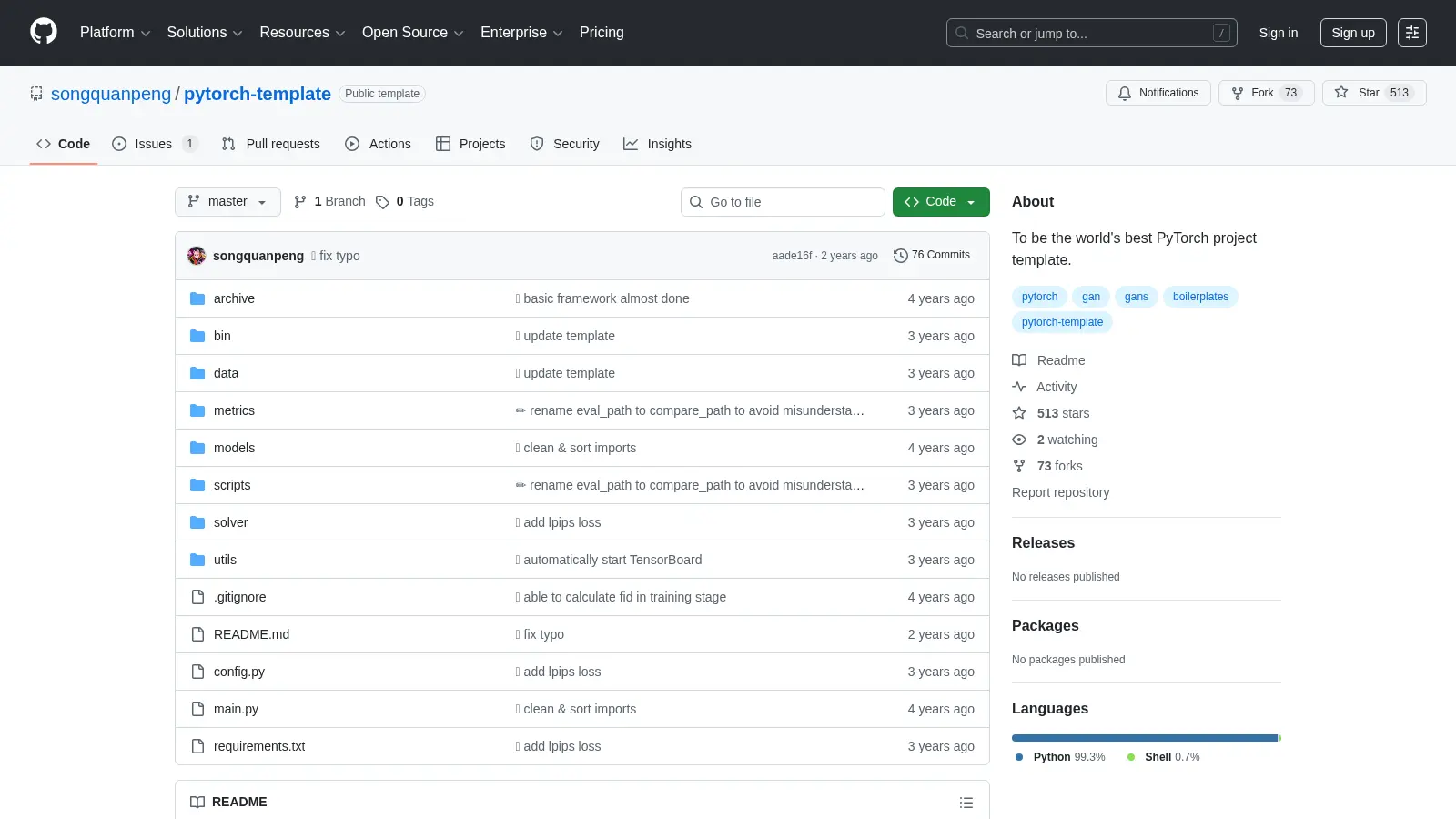 Pytorch Template screenshot