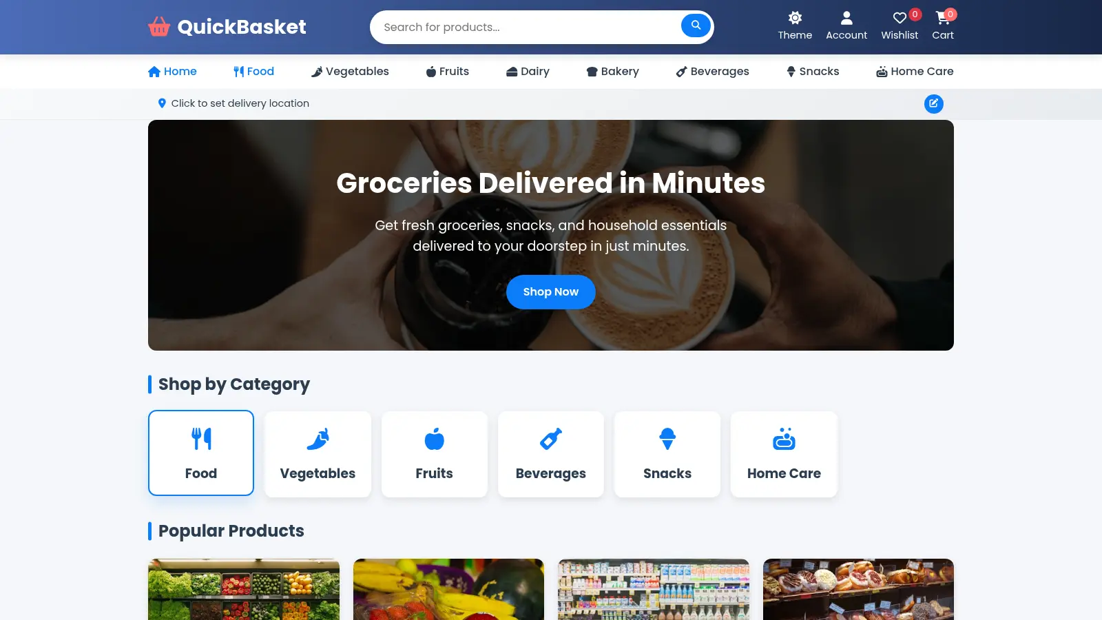 Quickbasket screenshot