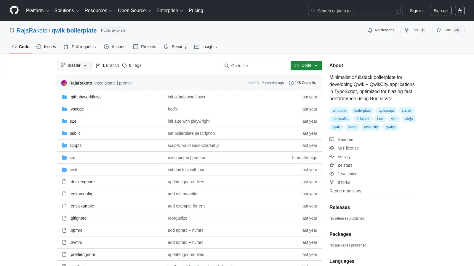 Qwik Boilerplate screenshot
