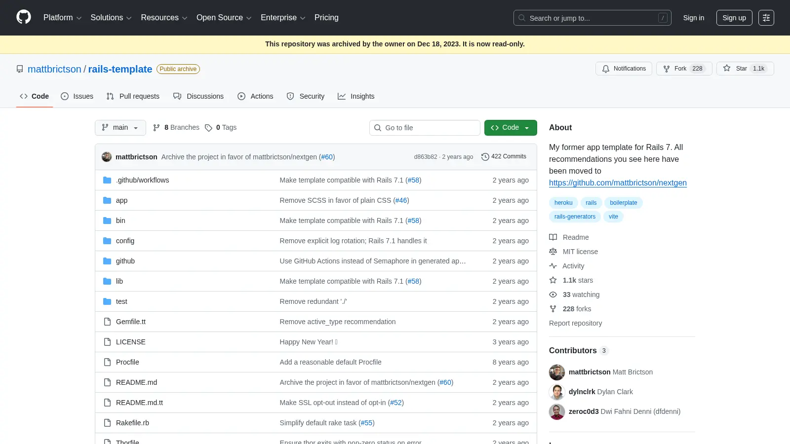Rails Template screenshot