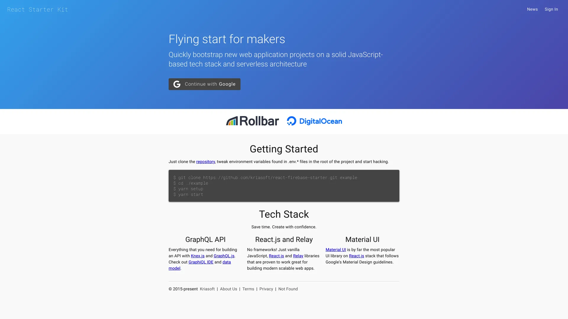 React Firebase Starter screenshot