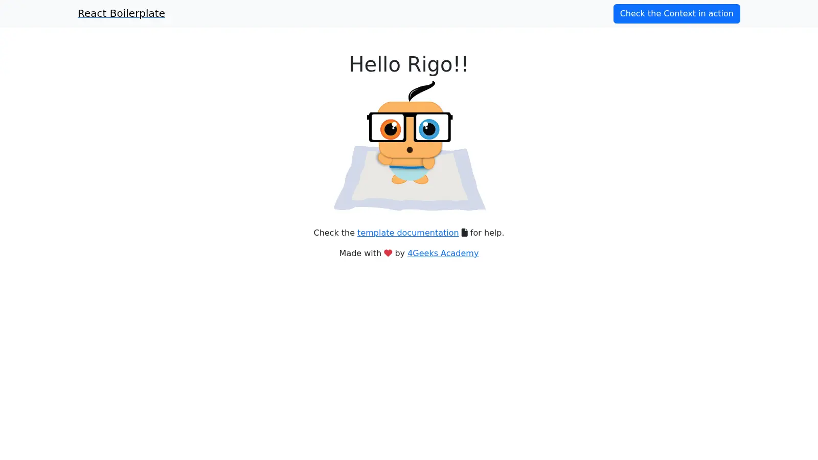 React Hello Webapp Deprecated screenshot