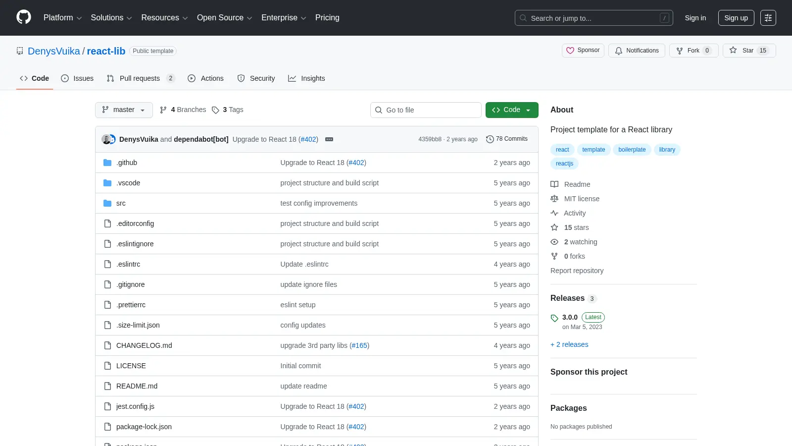 React Lib screenshot