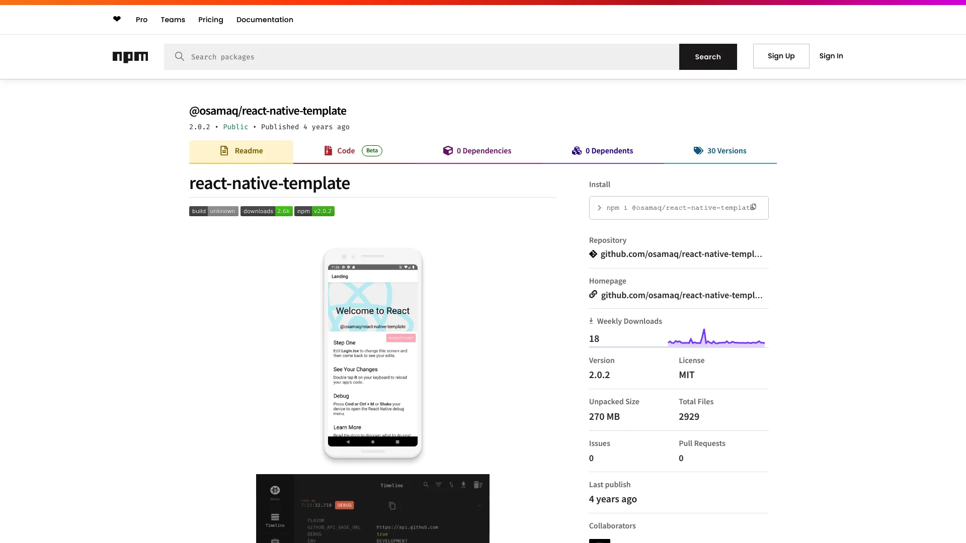 React Native Template screenshot
