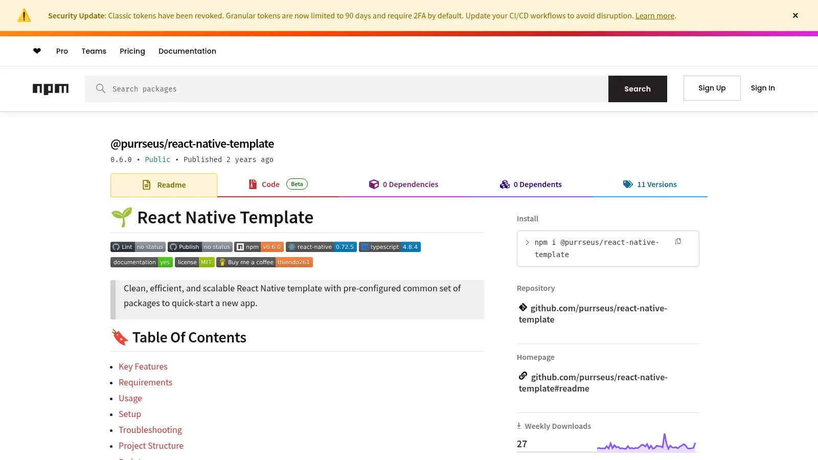 React Native Template 4 screenshot