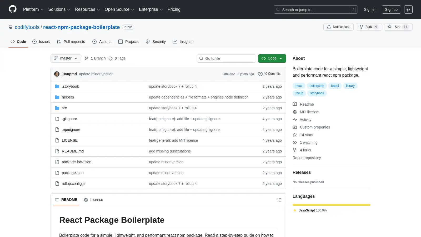 React Npm Package Boilerplate screenshot