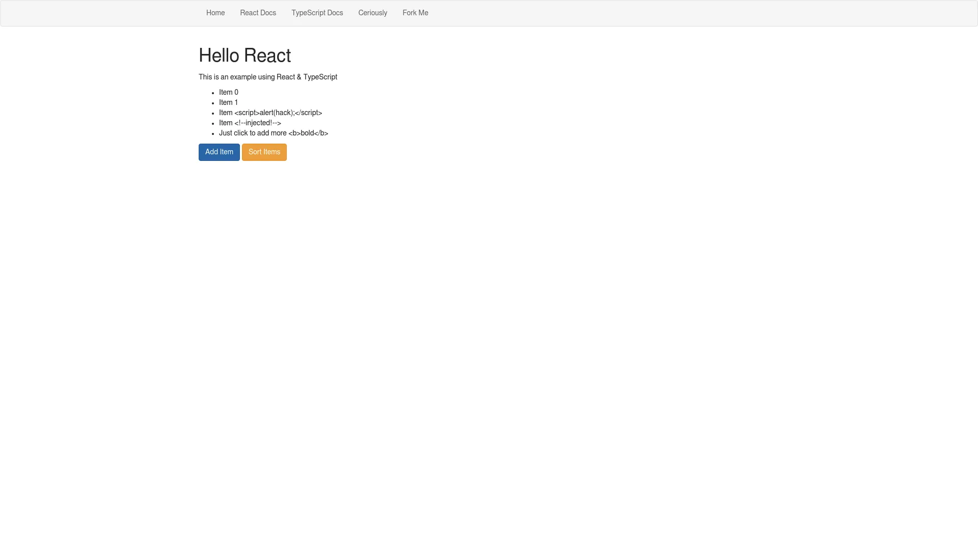 React Server Example Tsx screenshot
