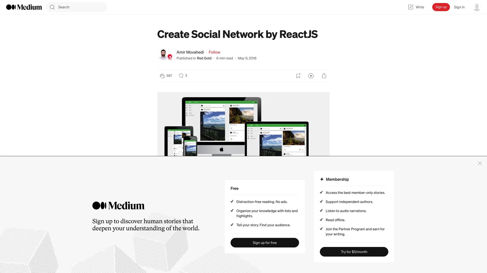 React Social Network screenshot