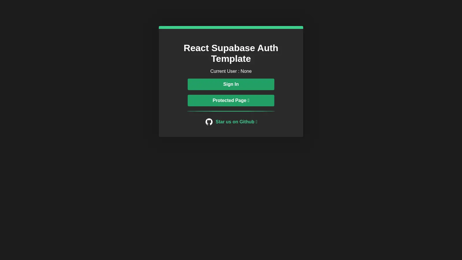 React Supabase Auth Template screenshot