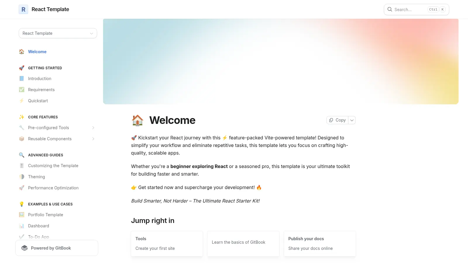 React Template 2 screenshot