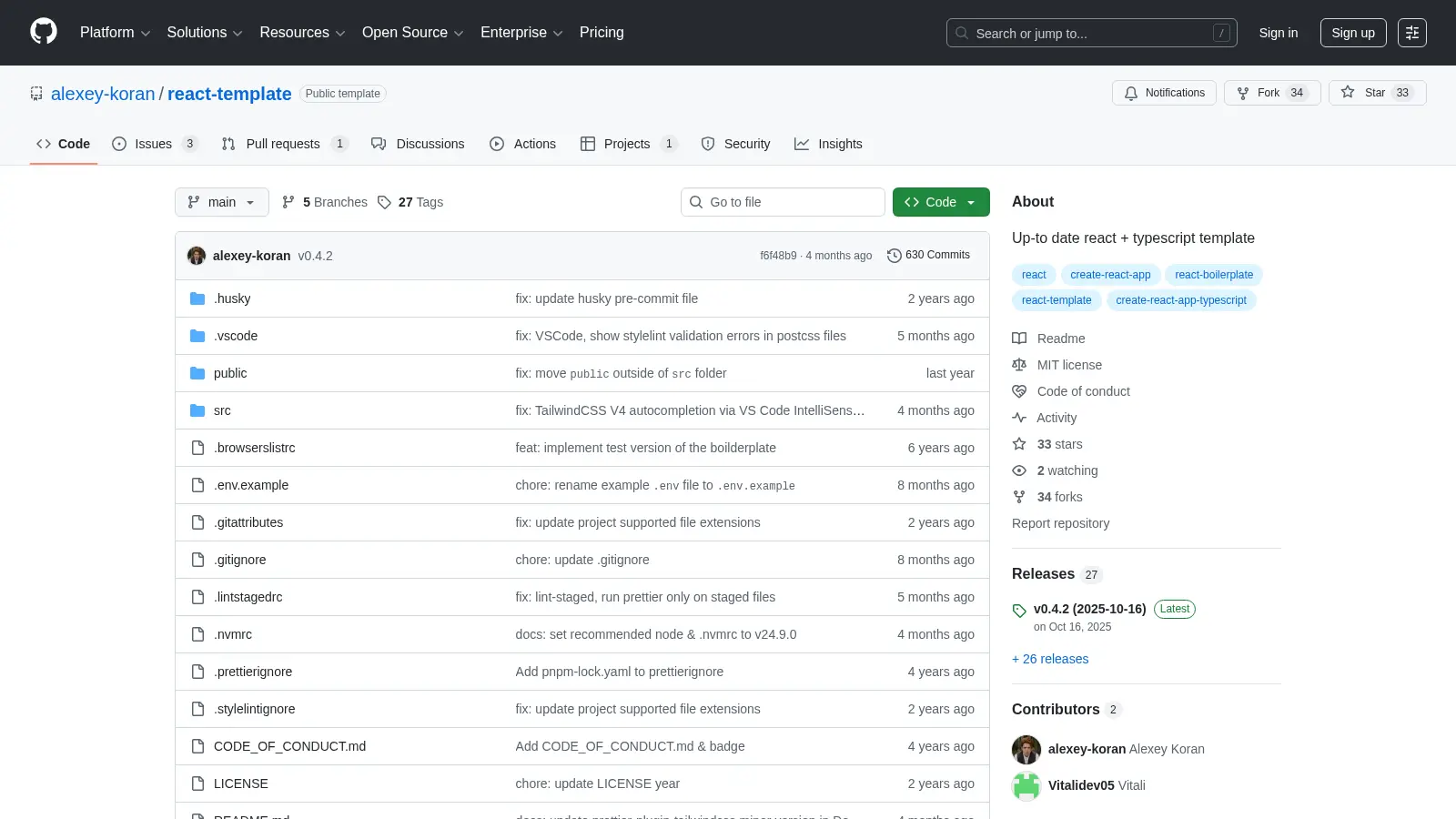React Template 3 screenshot