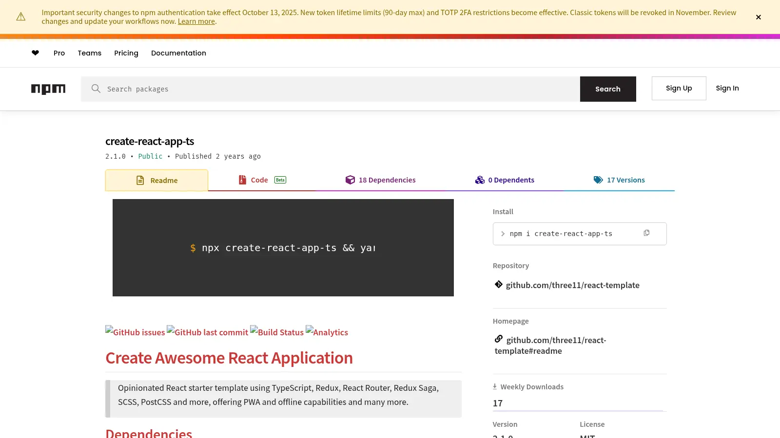 React Template Ts screenshot