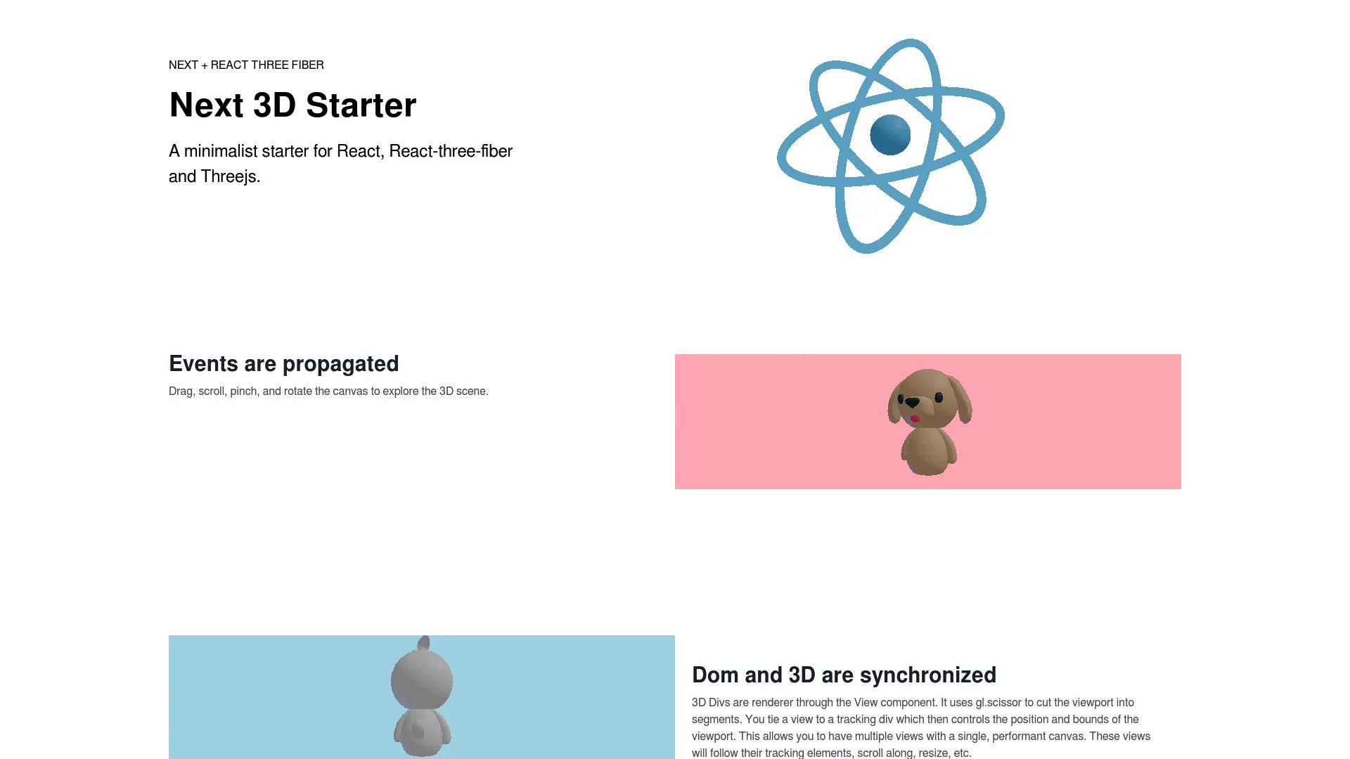 React Three Next screenshot