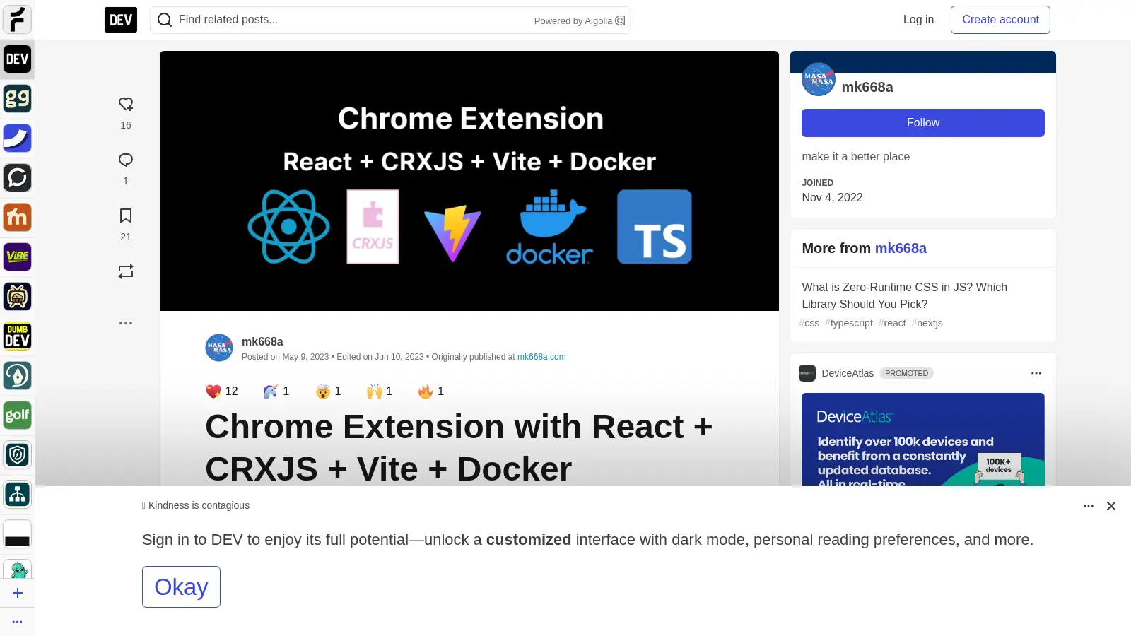 React Vite Crxjs Chrome Boilerplate screenshot