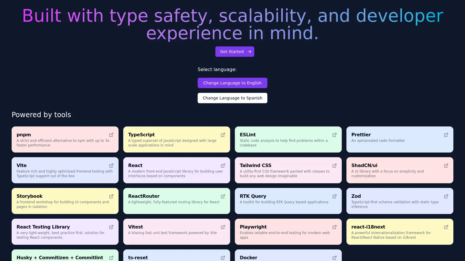 React Vite Starter screenshot