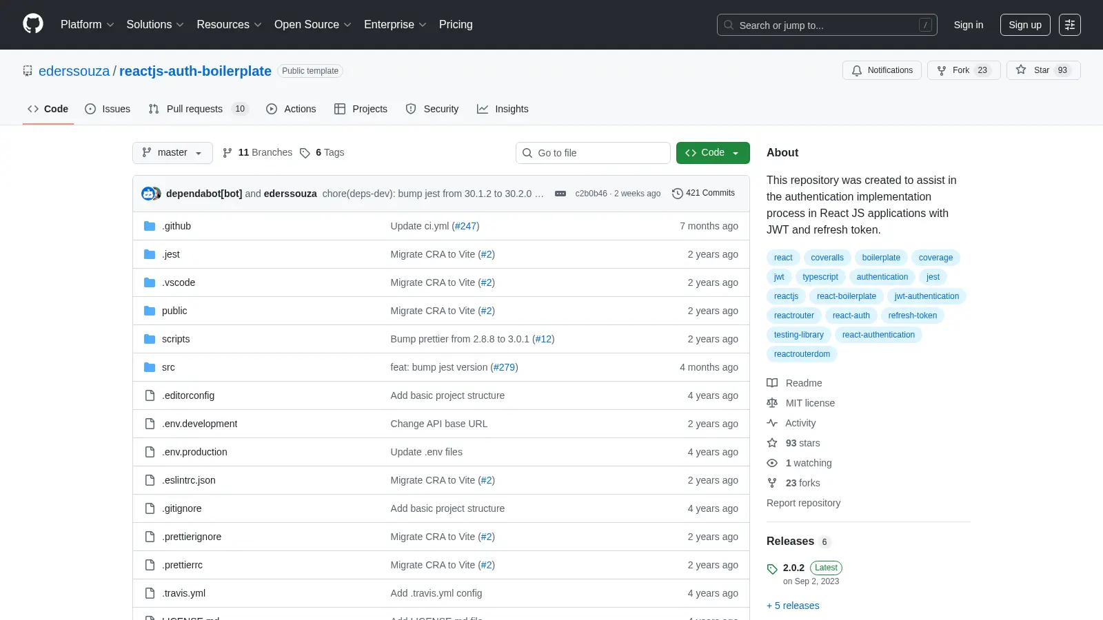 Reactjs Auth Boilerplate screenshot