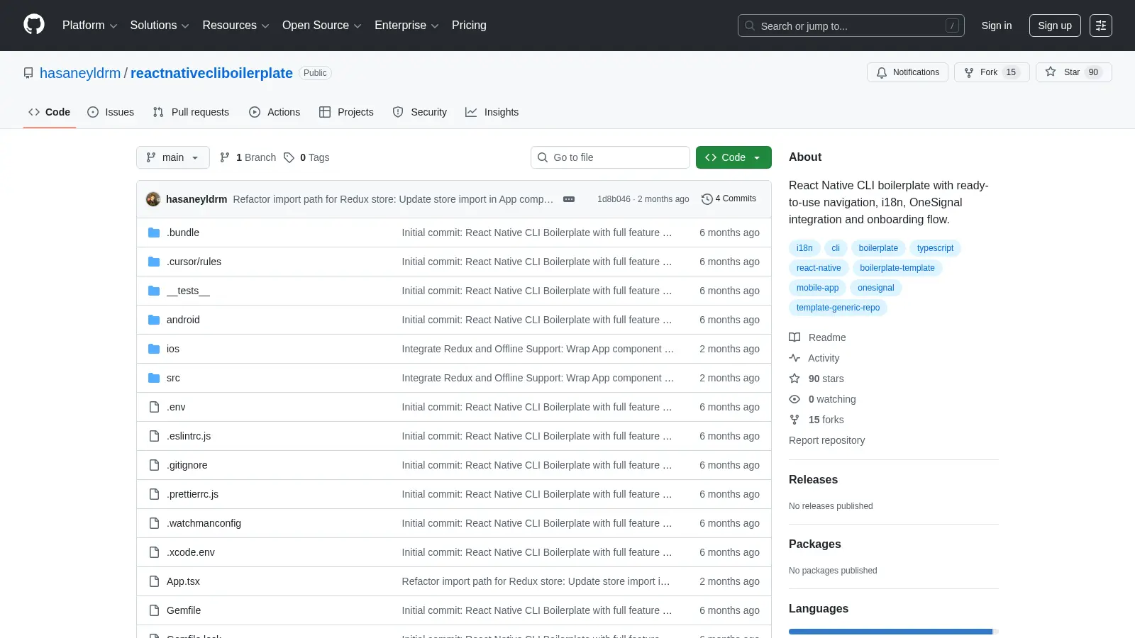 Reactnativecliboilerplate screenshot