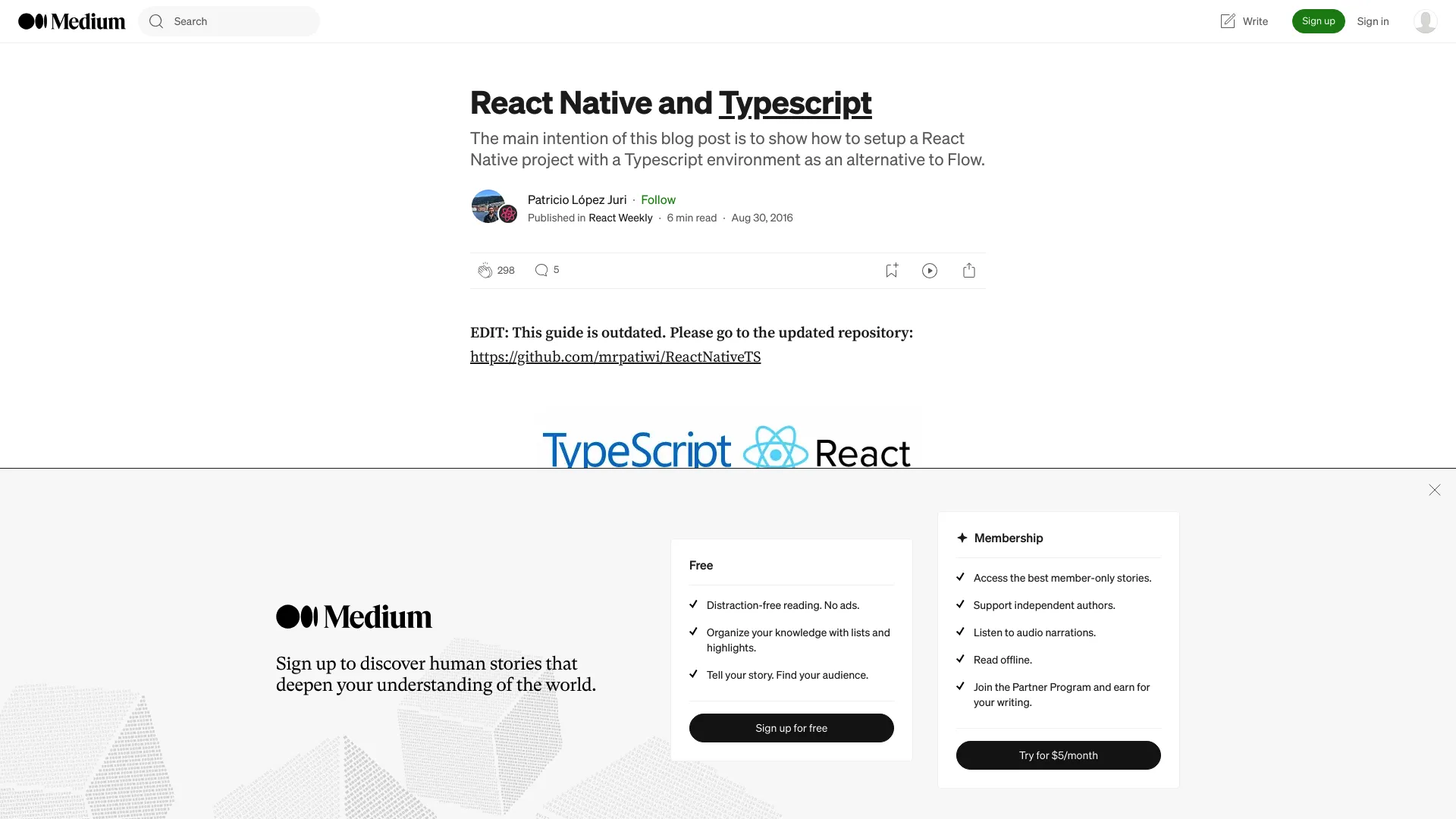 ReactNativeTS screenshot