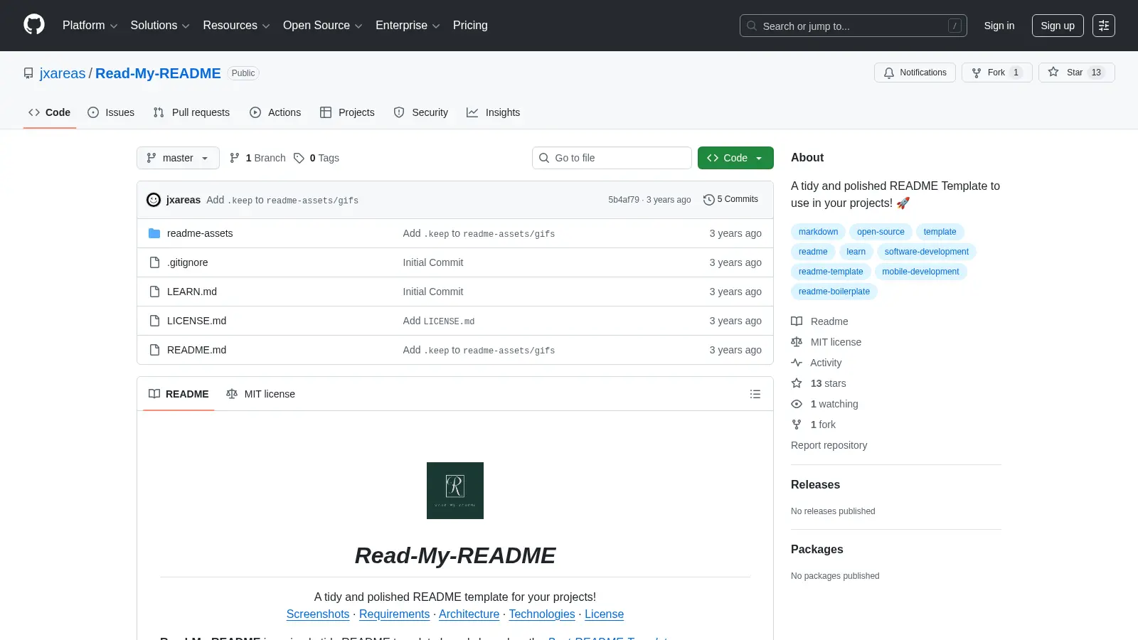 Read My Readme screenshot