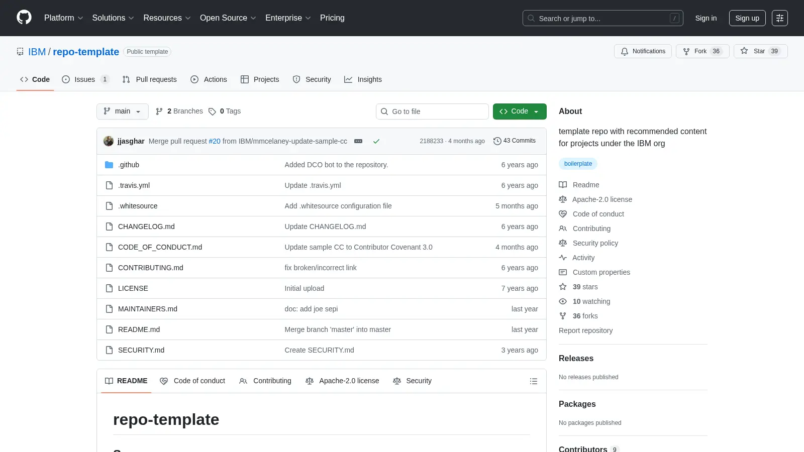 Repo Template screenshot