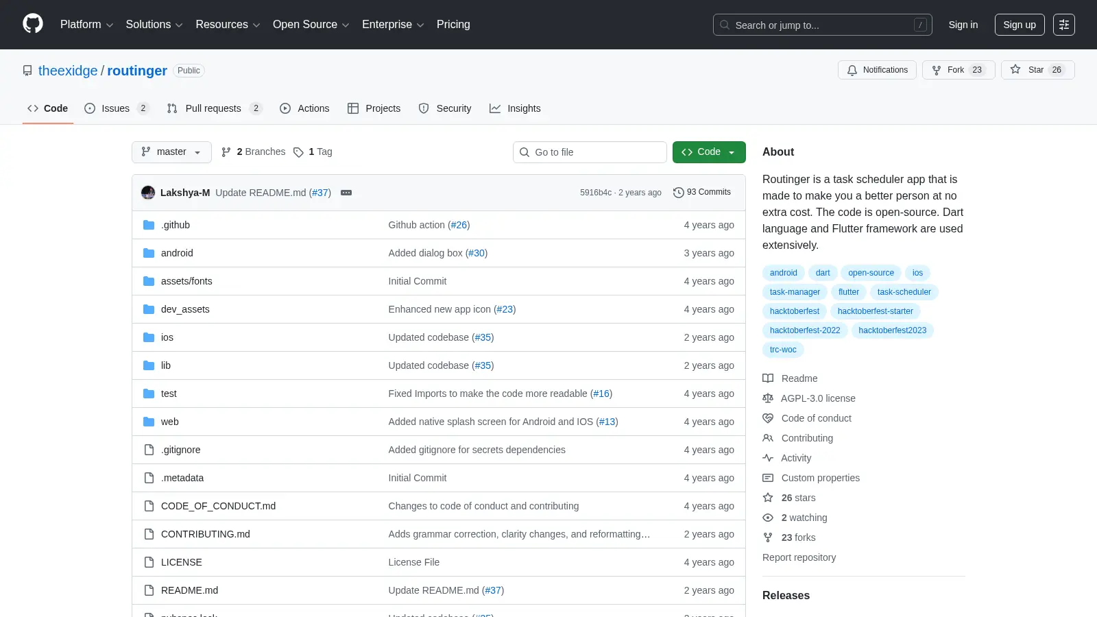 Routinger screenshot