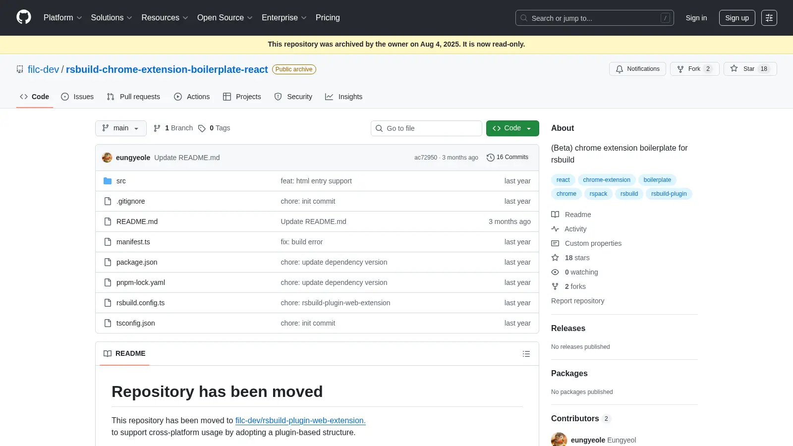 Rsbuild Chrome Extension Boilerplate React screenshot