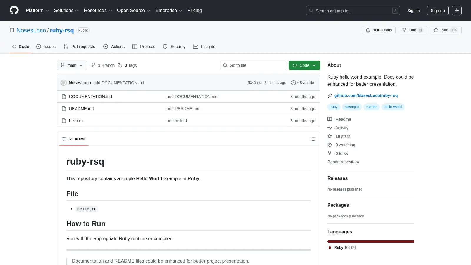 Ruby Rsq screenshot