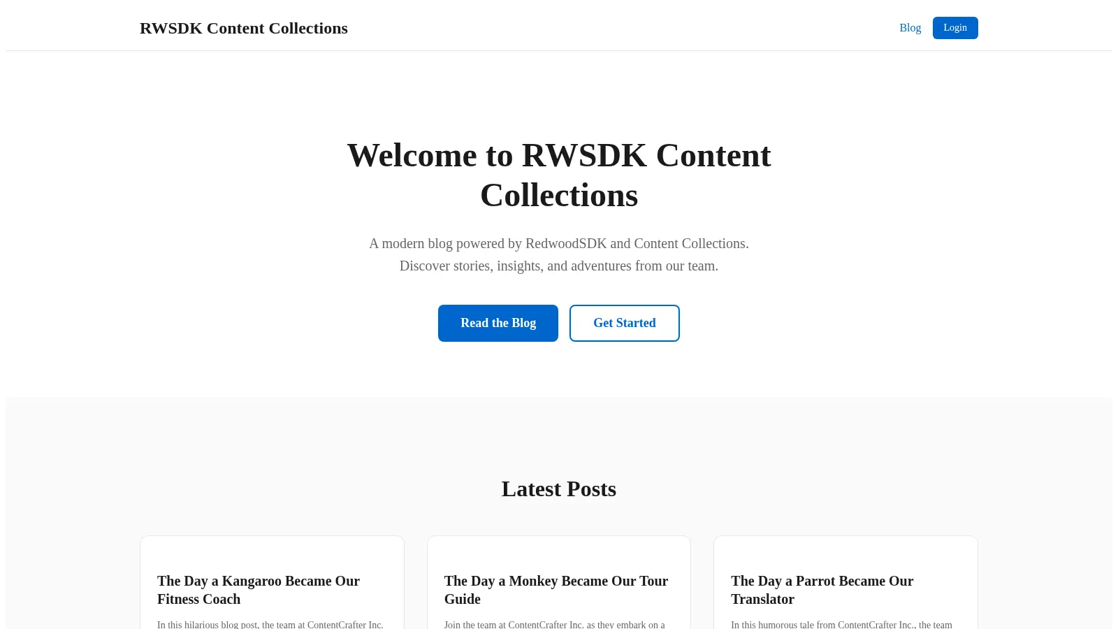 Rwsdk Content Collections screenshot
