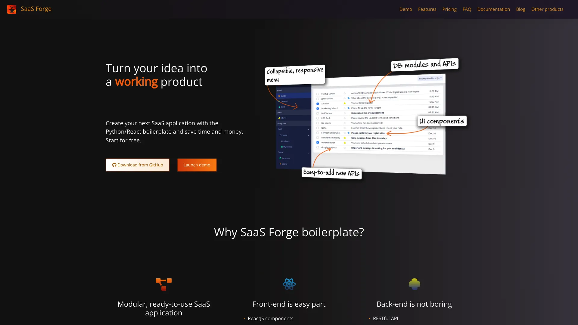 SaaS Forge screenshot