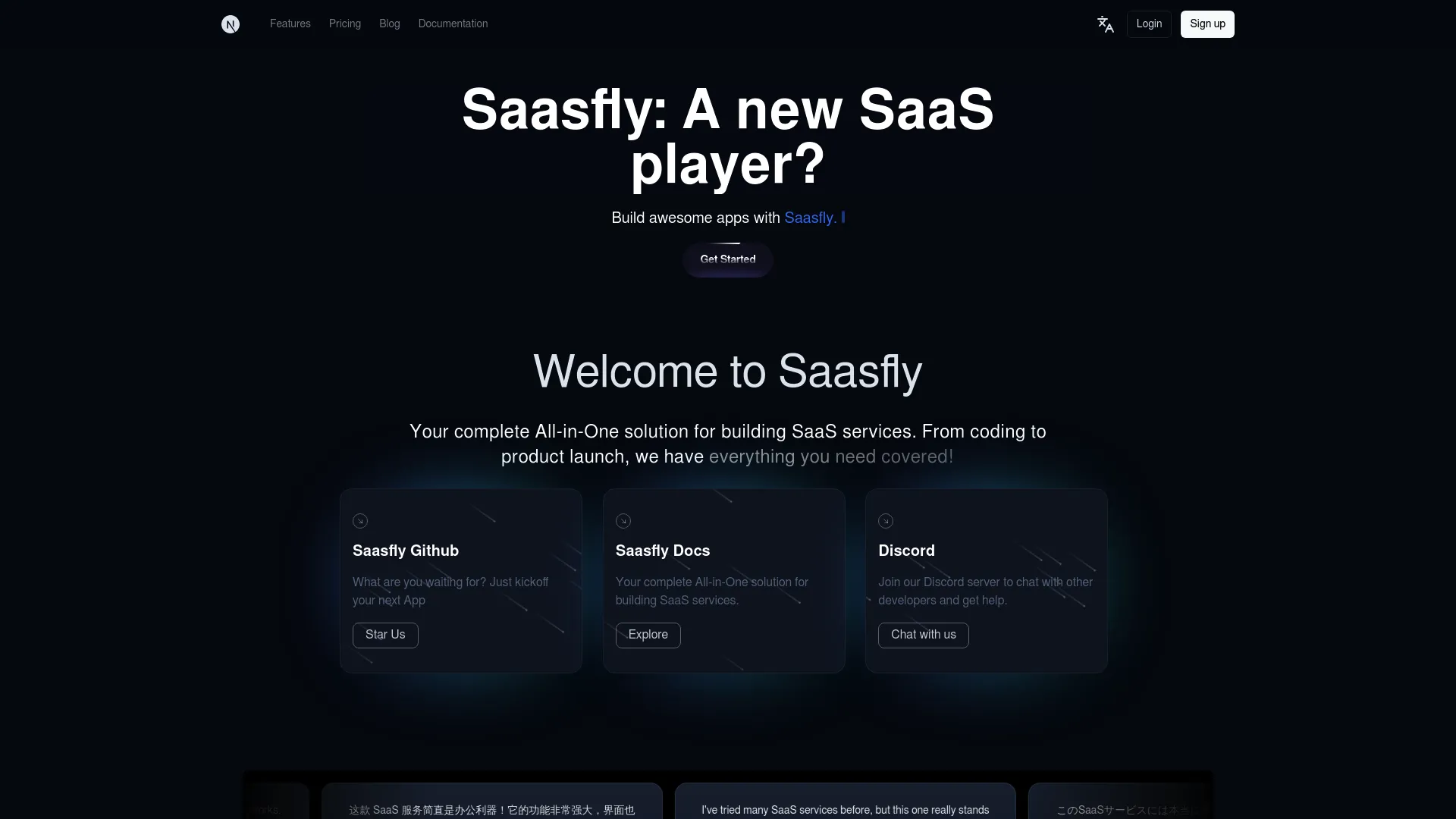 Saasfly screenshot