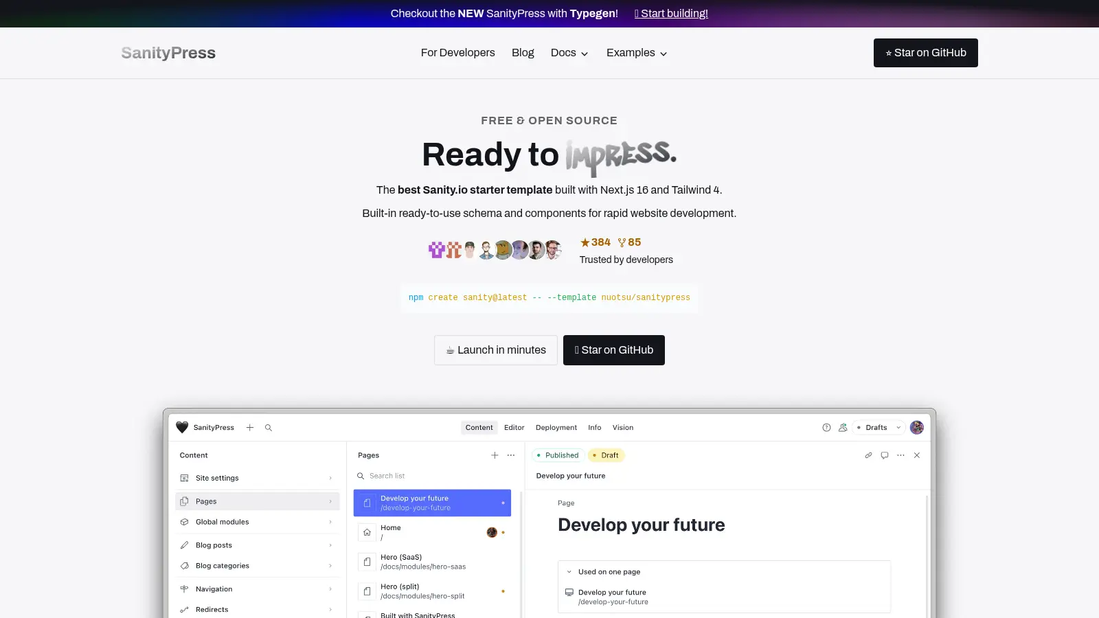 Sanitypress screenshot