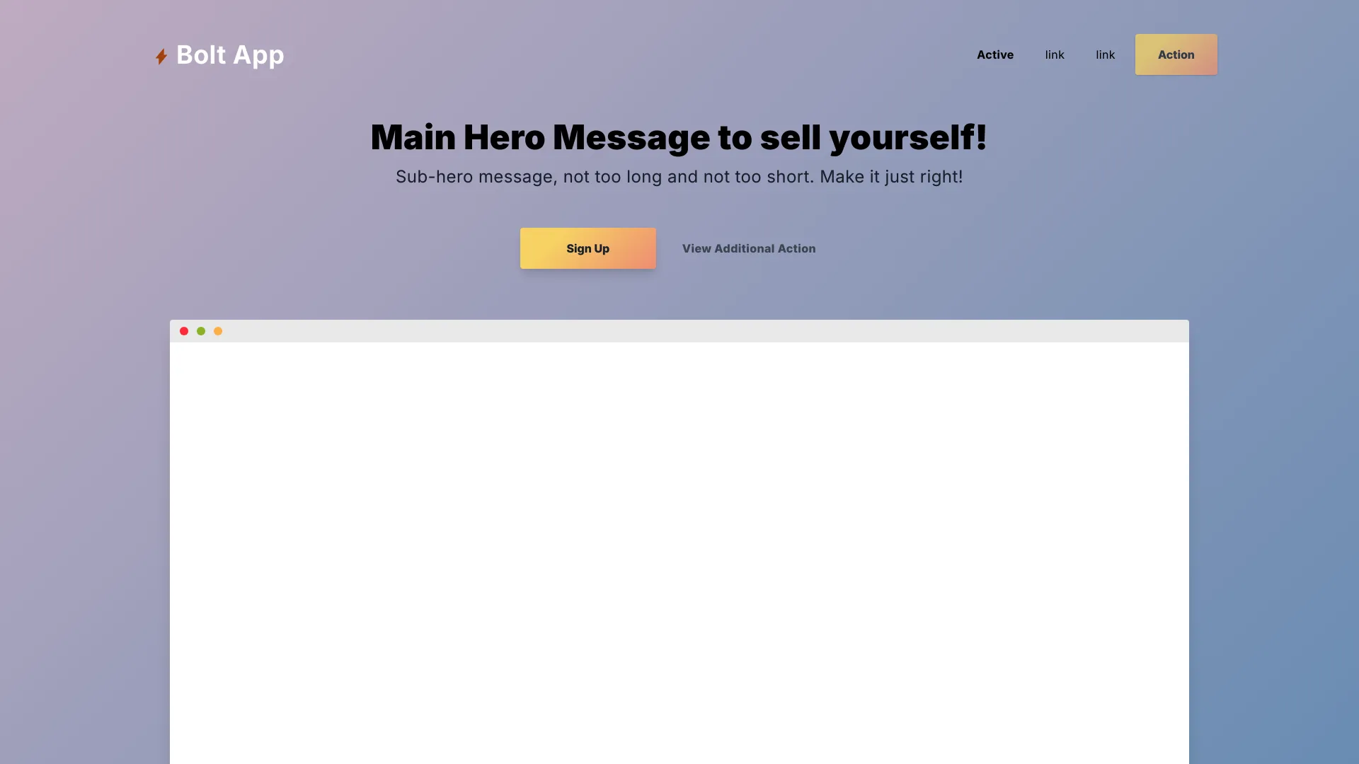 Screenshot Landing Page screenshot