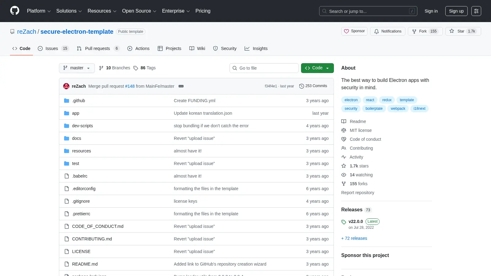 Secure Electron Template screenshot
