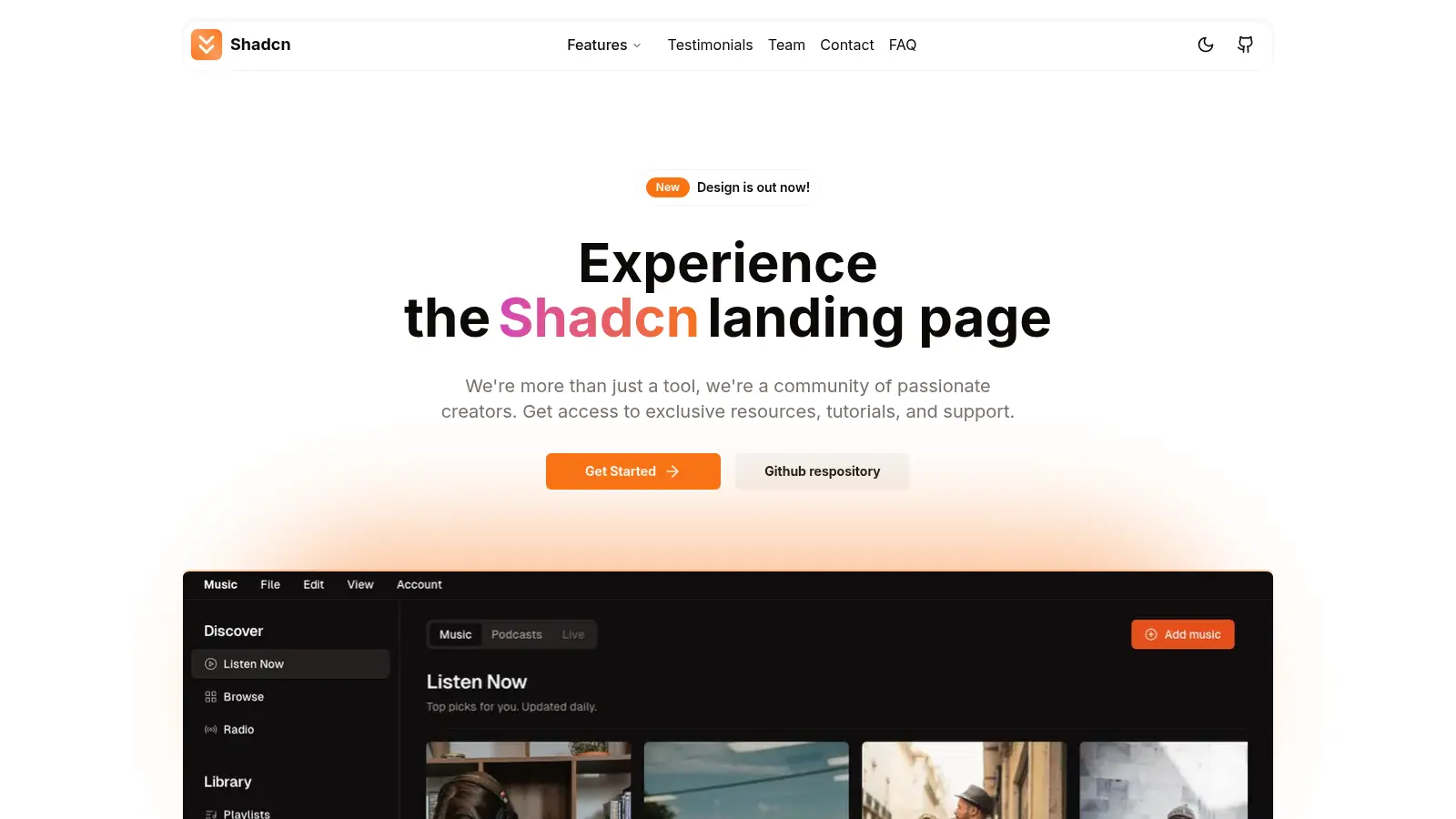 Shadcn Landing Page 2 screenshot